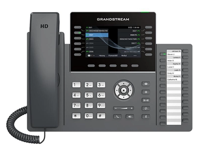Grandstream GRP2636 Téléphones IP PoE 12 lignes, Le tout nouveau Grandstream GRP2636 est un téléphone de bureau IP de nouvelle génération, Doté de capacités de connexion WiFi et filaire. Bien que ce modèle soit conçu pour un usage de réception et de direction, il comble également le fossé entre tous les modèles de téléphones destinés aux travailleurs locaux et à distance, au personnel de bureau général, aux centres d'appels et aux utilisateurs de bureau de base.