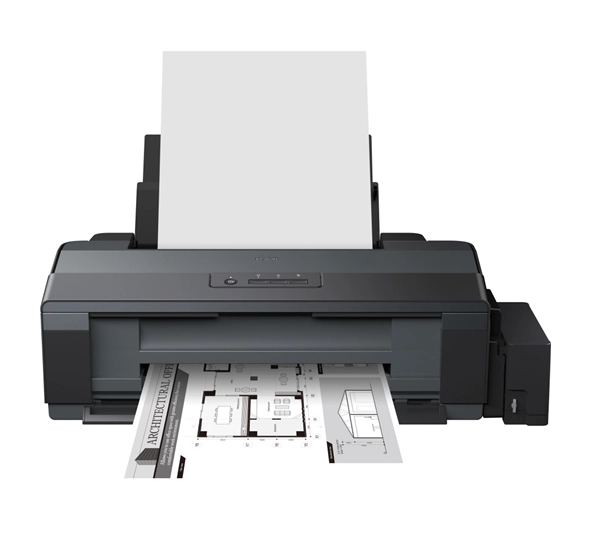 Imprimante jet d’encre Maroc C11CD81403 Epson EcoTank L1300 Maroc, Un système de réservoirs d’encre ultra haute capacité intégré rend Epson EcoTank L1300 parfait pour une utilisation intensive tout en obtenant un coût par page réduit. Parfait pour les petites entreprises souhaitant produire de longs rapports, des supports publicitaires ou des dessins CAO, Imprimante Epson EcoTank L1300 est fourni avec cinq bouteilles d’encre 70 ml.