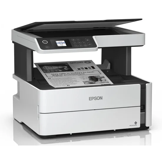 Epson EcoTank M2170 Maroc Imprimante jet d’encre monochrome multifonction Wi-Fi rechargeable Maroc C11CH43403 Maroc, Il dispose d’un grand réservoir d’encre rechargeable que vous remplissez avec les bouteilles d’encre incluses au lieu du toner. Dès le départ, vous disposez de suffisamment d’encre pour imprimer des milliers de pages, ce qui réduit considérablement les coûts et vous fait gagner du temps.
