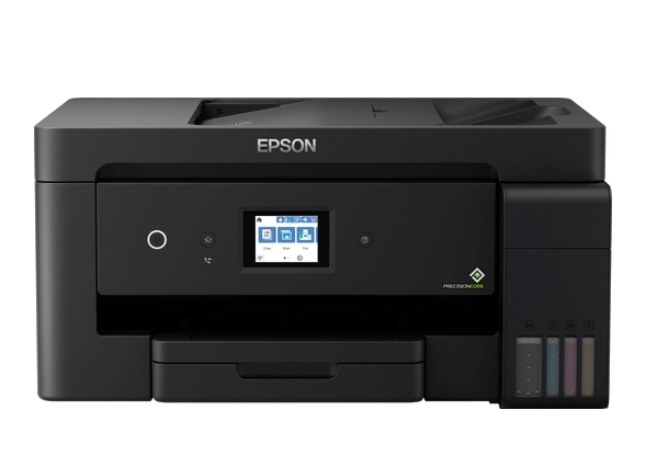 Imprimante jet d’encre Maroc C11CH96403 Epson EcoTank L14150 Maroc, L’imprimante Epson EcoTank L14150 compacte prend en charge l’impression, la numérisation, la copie et le fax au format A4, tout en permettant d’imprimer au format A3+ à partir du bac d’alimentation arrière. Par ailleurs, son écran LCD permet d’imprimer sans connexion à un ordinateur.