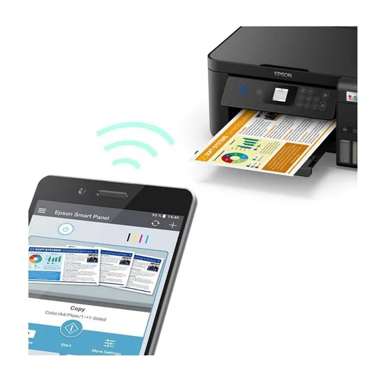 Epson EcoTank L4260 Maroc Imprimante Jet d’encre multifonction rechargeable C11CJ63411 Maroc, Epson Smart Panel vous permet de contrôler votre imprimante Epson EcoTank L4260 multifonction à partir de votre appareil connecté. Vous pouvez configurer le Wi-Fi rapidement et facilement, imprimer, numériser et copier des documents et des photos, mais aussi contrôler et dépanner votre imprimante