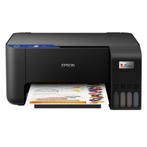 Epson EcoTank L3211 Maroc Imprimante jet d’encre multifonction rechargeable Maroc C11CJ68404, Epson EcoTank L3211 une imprimante multifonction (impression, numérisation, copie), sans cartouches à remplacer et dotée d’un panneau de contrôle exclusif bleu, est idéale pour les personnes qui recherchent des impressions de haute qualité et un coût par page incroyablement bas.