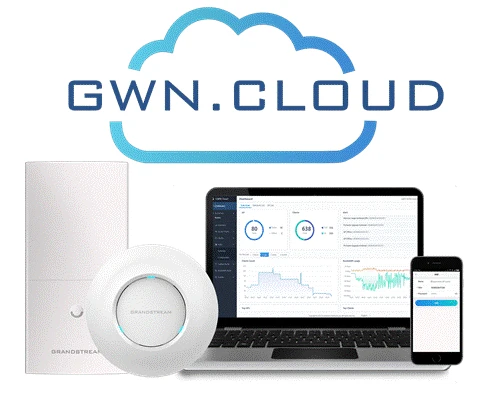 Grandstream GWN7630 Maroc Point d’accès Wi-Fi Maroc, GWN.Cloud est une plate-forme de gestion de niveau entreprise pour les produits réseau Grandstream. Les réseaux sécurisés peuvent être déployés en quelques secondes à l'aide de l'application mobile GWN.Cloud ou de l'interface du navigateur Web, puis gérés ultérieurement à partir de la même interface.