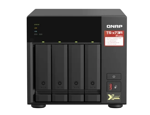 QNAP TS-473A-8G Serveur NAS 4 baies 8 Go AMD Ryzen V1500B LAN 2.5 GbE (TS-473A-8G) 26 Serveur QNAP TS-483-4G Maroc Serveur QNAP Maroc Serveur NAS 4 baies, Augmentez la capacité de stockage de votre réseau pour prendre en charge le partage de fichiers et les sauvegardes à haut débit avec le QNAP TS-473A-8G NAS à 4 baies de bureau comprend quatre baies de disque SATA III de 3,5 pouces et les disques installés peuvent être configurés en mode RAID 0, 1, 5, 6 ou 10 pour équilibrer performances et sécurité, avec prise en charge des configurations JBOD et simples. Les performances peuvent être encore amélioré en installant jusqu'à deux disques de cache SSD M.2 PCIe dans les emplacements disponibles.