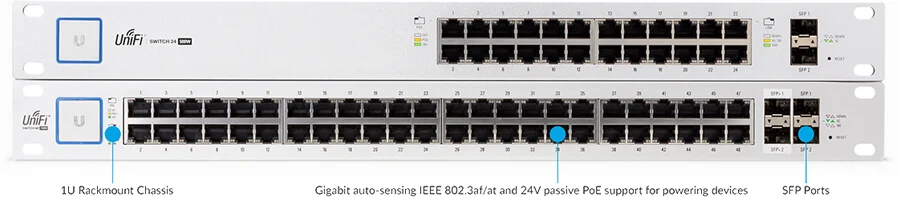 Commutateur Networks UniFi 24 ports PoE Maroc Ubiquiti US-24-250W Maroc Switch 24 ports PoE 250W Ubiquiti US-24-250W, Outre la connectivité Gigabit Ethernet, les utilisateurs peuvent connecter des périphériques de stockage haut débit à l’un des deux ports SFP. Une fois configuré, le logiciel de contrôleur UniFi d’Ubiquiti simplifie la configuration et la gestion du réseau car vous pouvez gérer les paramètres PoE, les modes de fonctionnement, la configuration VLAN, les paramètres de contrôle des tempêtes par port et bien plus encore. 