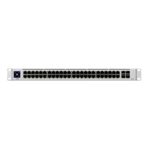 Commutateur Gigabit UniFi 48 ports Maroc Ubiquiti USW-PRO-48-POE Maroc Switch 48 ports Gigabit PoE+ Ubiquiti USW-PRO-48-POE, Chaque port offre un débit non bloquant de 88 Gb/s avec une capacité de commutation de 176 Gb/s et un taux de transfert de 130,94 Mpps. Quatre ports SFP+ 10 Gbit/s sont disponibles pour une extension supplémentaire du réseau à l'aide d'appareils compatibles.