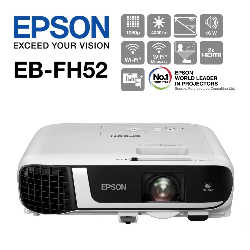 Vid oprojecteur Epson EB FH52 3LCD Full HD Wi Fi