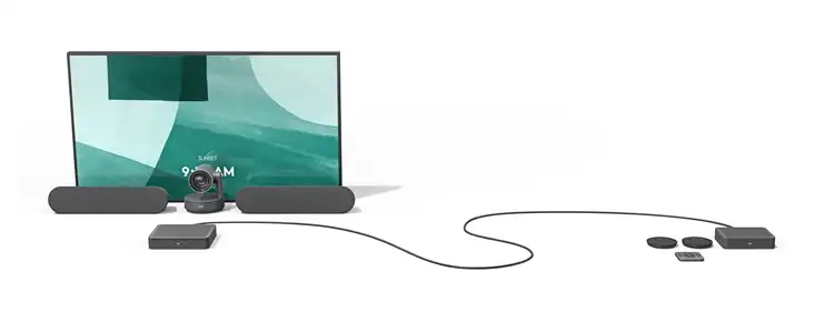 Système de vidéoconférence 4K Maroc Vidéoconférence Logitech Rally Maroc 960-001237, Gardez les câbles et les composants propres, organisés et sécurisés. Deux hubs pour la table et l’écran connectés par un seul câble CAT6 permettent une installation propre.