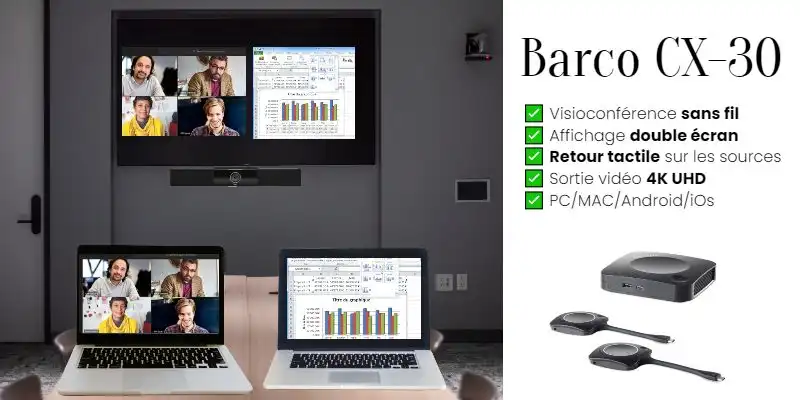 Barco Maroc ClickShare CX-30 Gen2 Maroc Système de conférence sans fil Maroc R9861613EUB2, 