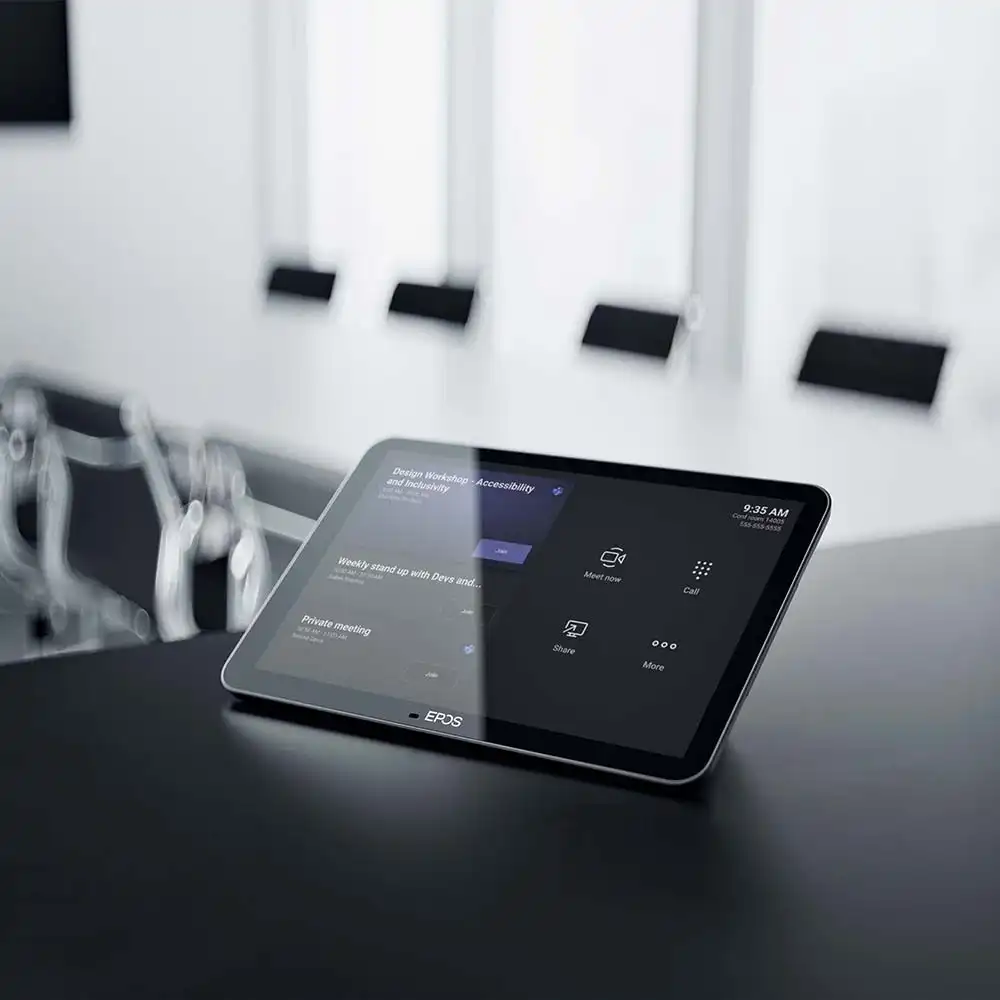 EPOS EXPAND Control Maroc Contrôleur de salle de réunion Maroc 1001072 Maroc, Using the tablet as a meeting room controller, it easily pairs with EPOS EXPAND Vision video conferencing solutions, providing frictionless meetings experiences every time. 