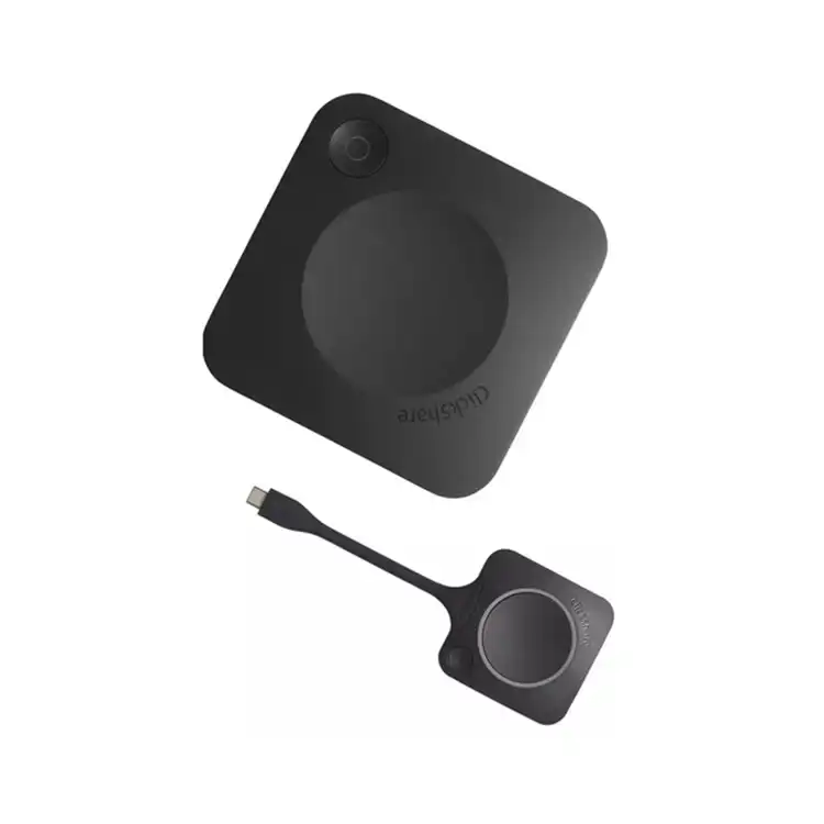 R9861612EUB1 Barco ClickShare CX-20 Gen2 Maroc Système de conférence sans fil avec 1 ClickShare Button USB-C, ClickShare CX-20 enables wireless conferencing in small meeting spaces. When you walk into the meeting room, ClickShare automatically connects you to room devices like cameras, mics, speakers, sound bars and displays.