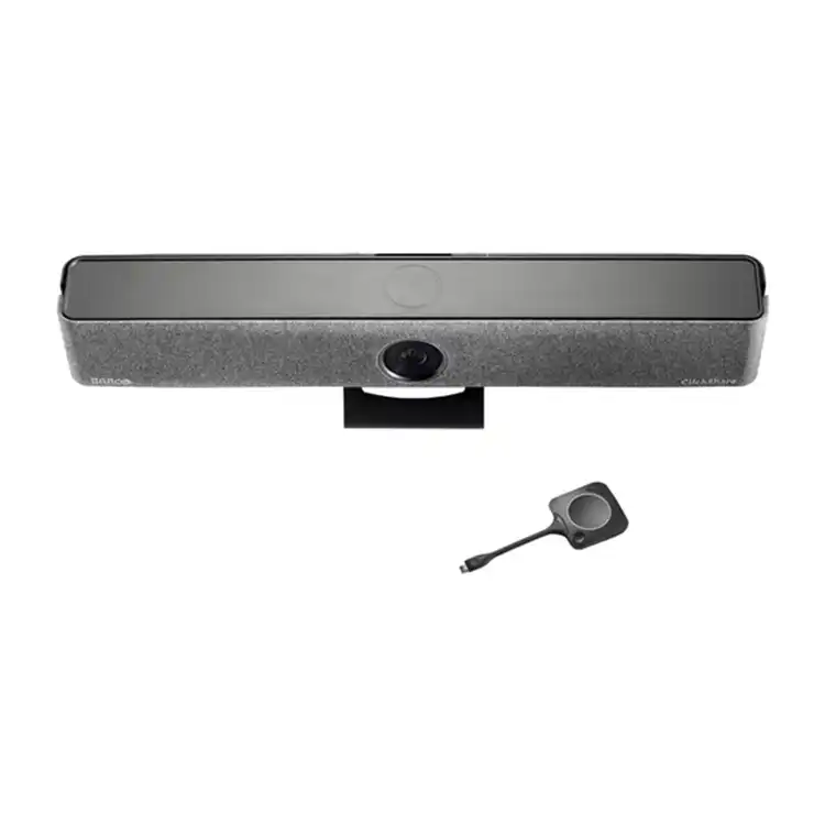Barco Maroc ClickShare BAR Core Maroc Barre visioconférence 4K Maroc, Ensure clear, natural communication between meeting participants joining from various locations thanks to stereo speakers and acoustic echo and background noise cancellation.