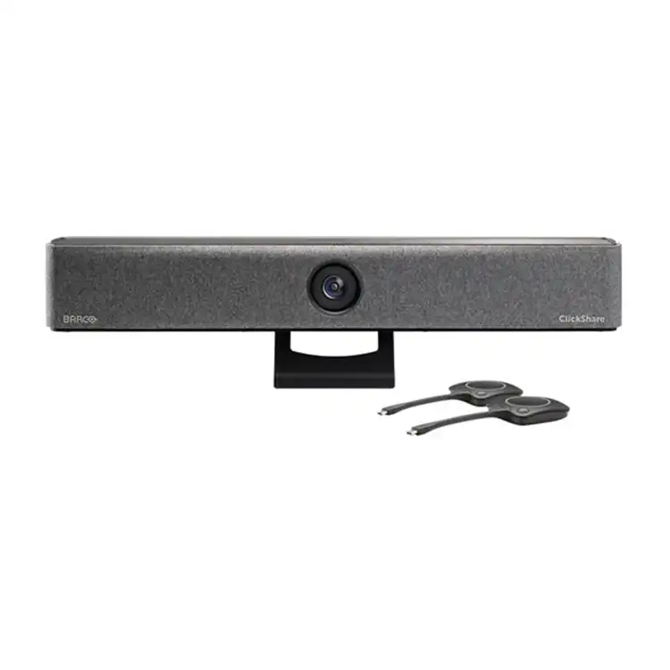 R9861633EUB2 Barco Maroc ClickShare BAR Pro Maroc Barre visioconférence 4K UHD Maroc, ClickShare Bar Core is a carbon-neutral, all-in-one video bar that enables engaging, effortless wireless conferencing in small and medium-sized meeting rooms with any videoconferencing platform.