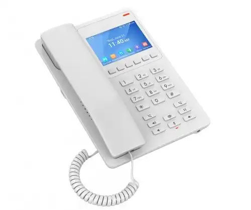 Grandstream GHP630 Maroc Téléphone de bureau IP Maroc Téléphone de l'hôtel Maroc, GHP630 features HD audio from both the HAC (Hearing Aid Compatible) handset and speakerphone, which gives the guest a premium experience. It has a convenient USB-C port for charging devices like smartphones 