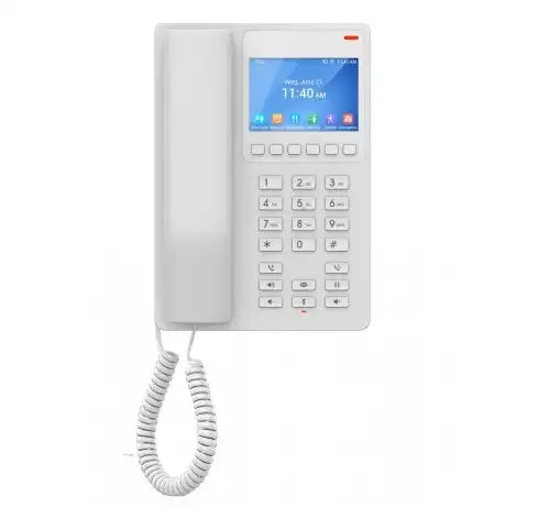 Grandstream GHP630 Maroc Téléphone de bureau IP Maroc Téléphone de l'hôtel Maroc, Grandstream GHP630 is a compact VoIP hotel phone with color LCD display. Customize GHP630 to fit the needs of the guests of your hospitality business with a dynamic interface and six quick action buttons 