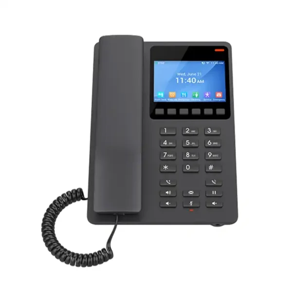 Grandstream GHP631 Maroc Téléphone de bureau IP Maroc Téléphone de l'hôtel Maroc, This series features an HD speaker, 2 SIP accounts/lines, 6 context-sensitive soft keys, 10 speed-dial keys, 3-way voice conferencing, supports the full-band OPUS voice codec and provides an advanced jitter-resilience algorithm that tolerates up to 30% packet loss without impacting voice quality.