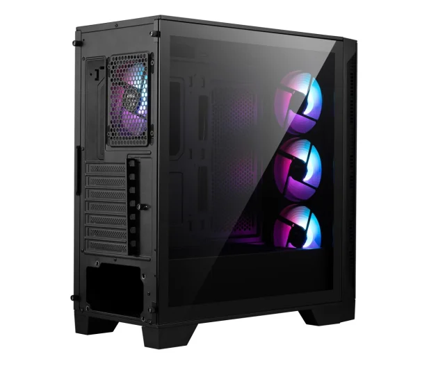 306-7G23R21-809 MSI MAG FORGE 320R AIRFLOW Boîtier PC Gaming moyenne, le MSI MAG FORGE 320R AIRFLOW offre une variété d'options de stockage, notamment trois baies internes pour les disques 2,5" et deux baies partagées pour les disques 2,5" ou 3,5". Cette flexibilité permet une installation et une extension faciles de votre stockage pour répondre aux besoins de vos applications et jeux