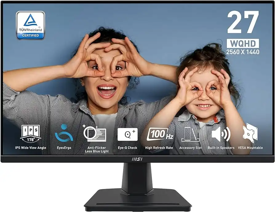 9S6-3PC3CM-026 Écran MSI PRO MP275Q Maroc, Bénéficiez d'une qualité d'image exceptionnelle avec le moniteur IPS WQHD 27" MSI PRO MP275Q, conçu pour l'excellence professionnelle et le jeu. Doté d'une résolution 1440p époustouflante, ce moniteur offre des images éclatantes et des détails nets
