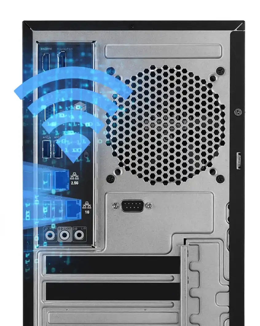 DP180-I7 MSI DESKTOP DP180 PC Bureau I7-13700, La norme Wi-Fi 6E a été conçue pour améliorer la protection des données lors de la transmission et pour améliorer la qualité du signal de connexion entre les appareils. Avec la technologie Wi-Fi 6E, vous pourrez connecter davantage d'appareils tout en profitant d'une bande passante allant jusqu'à 2,4 Gb/s sur chacun d'entre eux