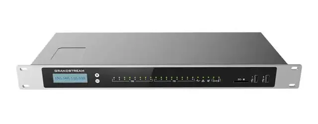 Grandstream UCM6308 Maroc Standard IPBX Grandstream, La série UCM6300 prend en charge jusqu'à 3 000 utilisateurs et comprend une solution intégrée de réunions Web et de vidéoconférence qui permet aux employés de se connecter à partir de leur ordinateur de bureau, de leur appareil mobile, des appareils de la série GVC et des téléphones IP.