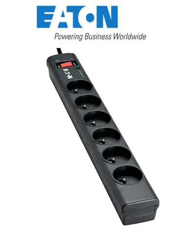 PS6F Eaton Protection Strip 6 FR Multiprise parafoudre 6 prises, La multiprise Eaton Protection Strip 6 FR offre une protection fiable de l'alimentation des ordinateurs domestiques et de bureau ou de l'équipement électronique de la maison ou des petites entreprises. Doté de 6 prises