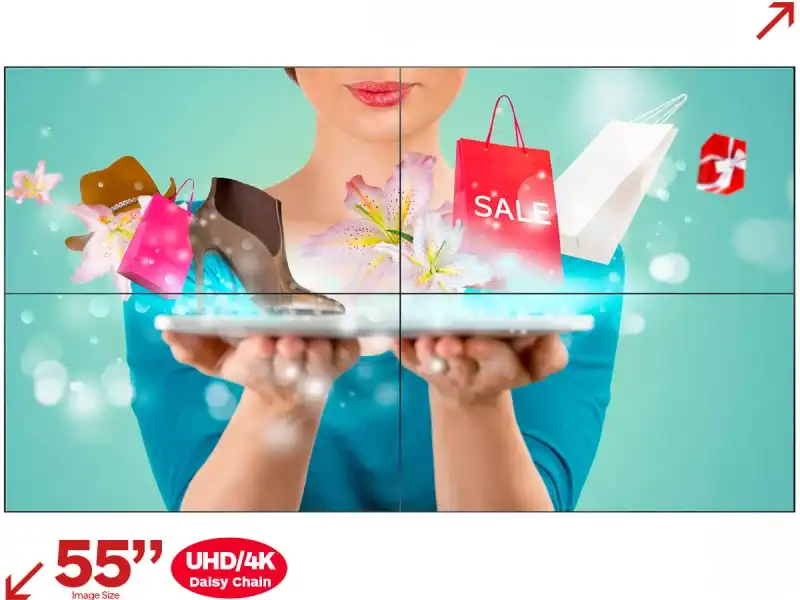Philips 55BDL2105X/00 Mur d'image 55" X-Line Videowa d'affichage dynamique, Philips 55BDL2105X, vous pouvez concevoir votre propre solution d'affichage dynamique exactement comme vous le souhaitez ! Avec un cadre ultra-fin de seulement 3,5 mm (cadre à cadre), vous obtenez une image presque sans cadre, ce qui vous offre une surface vidéo époustouflante pour votre contenu 