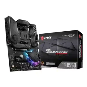 911-7C56-031 MSI MPG B550 GAMING PLUS Maroc Carte mère AMD B550 Maroc, Doté du socket AMD AM4 et du chipset B550, vous pouvez facilement utiliser une large gamme de processeurs Ryzen des séries 5000, 4000 et 3000. Quatre emplacements RAM DDR4 vous permettent d'installer jusqu'à 128 Go de RAM avec des vitesses d'overclocking allant jusqu'à 4400 MHz pour de meilleures performances en multitâche