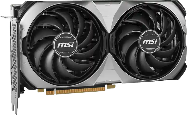 912-V513-658 MSI GeForce RTX 4070 SUPER 12G VENTUS 2X OC Carte graphique GeForce RTX 4070 SUPER, Grâce à la puissance des GPU de la MSI GeForce RTX 4070 et des cœurs RT de troisième génération, vous pouvez profiter de mondes virtuels plus détaillés que jamais.