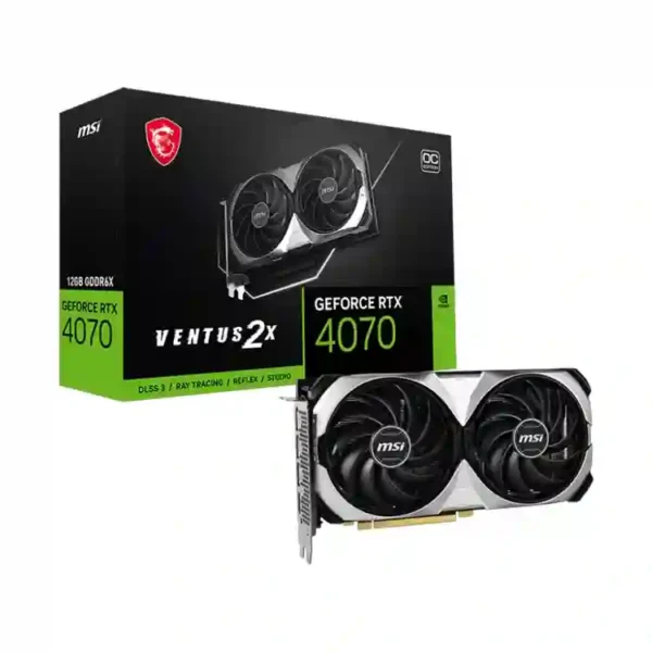 912-V513-698 MSI GeForce RTX 4070 VENTUS Maroc Carte graphique RTX 4070 Maroc, MSI a mis en place deux ventilateurs TORX 4.0. Les ventilateurs fonctionnent par paires pour créer des niveaux de pression d'air optimaux. Le contrôle du flux d'air guide l'air exactement là où il doit être pour un refroidissement maximal