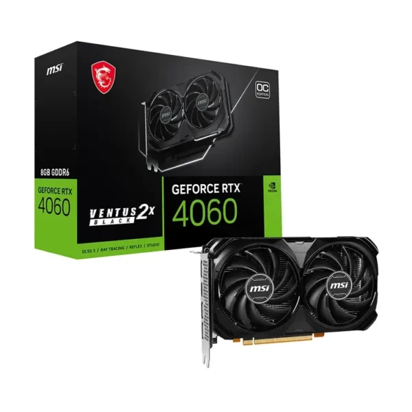 MSI GeForce RTX 4060 VENTUS 2X 8G OC Carte graphique NVIDIA GeForce RTX 4060 8 Go GDDR6 DLSS 3 PCI Express (912-V516-004)