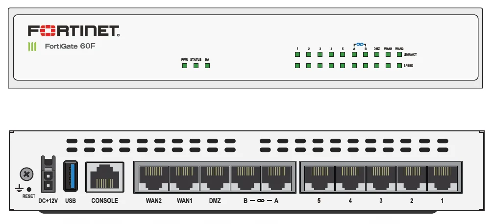 FG-60F-BDL-950-12 Firewall FortiGate 60F Maroc FortiCare FortiGuard UTP, Firewall FortiGate 60F offre une solution SD-WAN rapide et sécurisée dans un format de bureau compact sans ventilateur pour les succursales d'entreprise et les entreprises de taille moyenne. Protège contre les cybermenaces grâce à l'accélération du système sur puce et au SDWAN sécurisé de pointe dans une solution simple