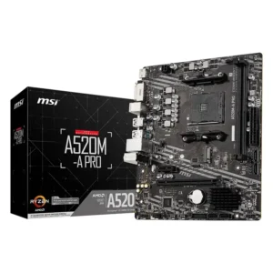 MSI A520M-A PRO Maroc Carte mère AMD A520 Maroc Micro ATX Socket AM4, Utilisant le chipset AMD A520, cette carte mère est compatible avec les processeurs utilisant le socket AM4