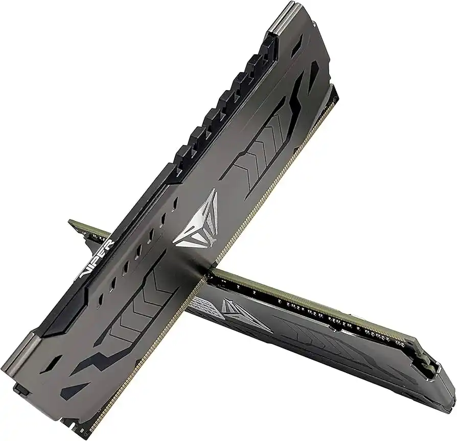 PVS416G320C6 Patriot Viper Steel DDR4 3200 16G Barrette Mémoire 16 Go, La mémoire Viper Steel utilise un bouclier thermique en aluminium hautes performances conçu sur mesure pour un aspect acier épuré et élégant à l'intérieur de n'importe quelle carte mère
