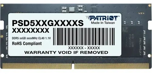 Patriot Signature DDR5 5600 16G Barrette Mémoire 16 Go Mémoire RAM, Patriot Signature DDR5 5600 16G . Bénéficiant d'une capacité de 16 Go, ce barrette mémoire SO-DIMM à 262 broches offre une vitesse d'horloge de 5600 MHz et des timings 46-46-46-90. Sans tampon