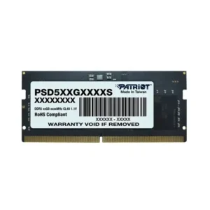 Patriot Signature DDR5 5600 Maroc Barrette Mémoire 32 Go DDR5 Maroc, ce module de mémoire SO-DIMM à 262 broches offre une vitesse d'horloge de 5600 MHz et des timings 46-46-46-90. Sans tampon