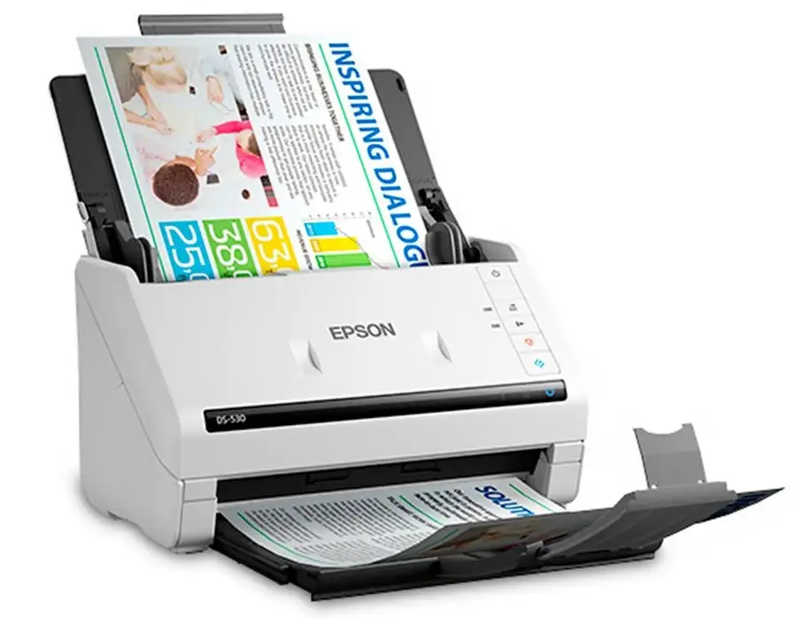 Epson WorkForce DS-530II Scanner de documents Recto-verso 600 dpi x 600 dpi USB 3.0 (B11B261401BA) 27 B11B261401BA Maroc Epson WorkForce DS-530II Maroc Scanner de documents Maroc, Avec son mode Epson WorkForce DS-530II de numérisation lente (une première du marché) destiné à la numérisation de documents froissés ou fragiles, numériser des médias délicats n’a jamais été aussi facile