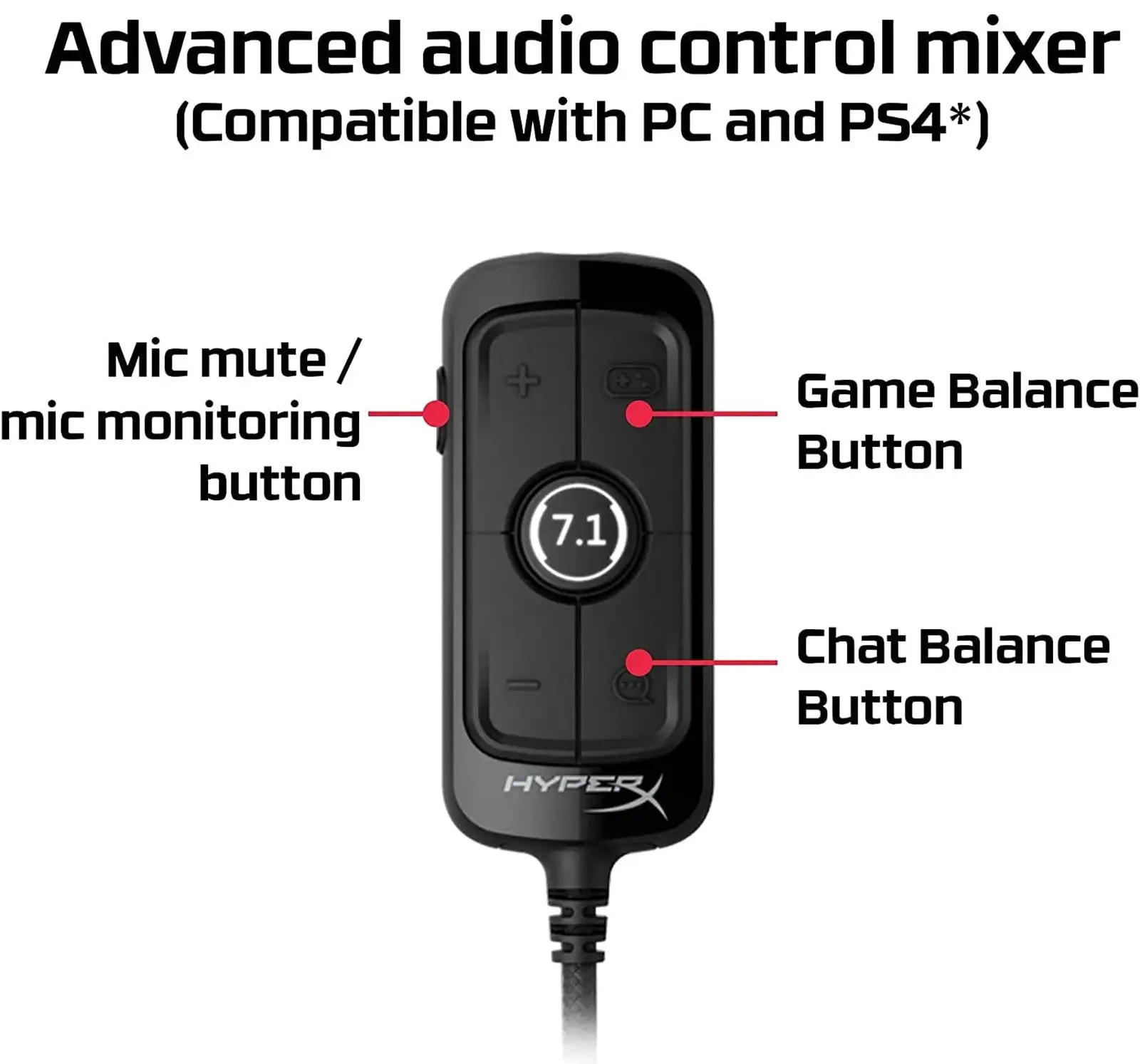 4P5L2AA HyperX Cloud Alpha S Maroc HX-HSCAS-BK/WW Maroc Casque filaire Maroc, Ajustez facilement le mélange des niveaux audio du jeu et du chat afin de prioriser ce que vous voulez entendre sans avoir à fouiller dans les menus du jeu ou du système 