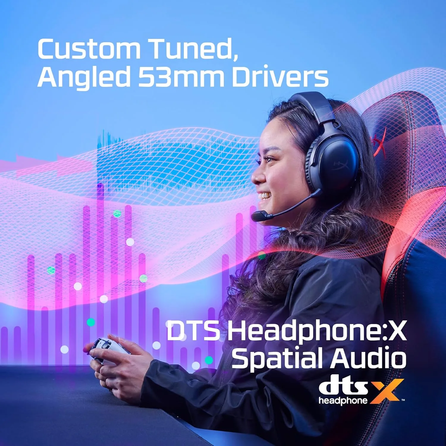 77Z46AA Gaming Headset HyperX Cloud III Black-Red Maroc Casque Gaming For PC Maroc, Les pilotes inclinés de 53 mm ont été réglés par les ingénieurs audio HyperX Cloud III Black-Red