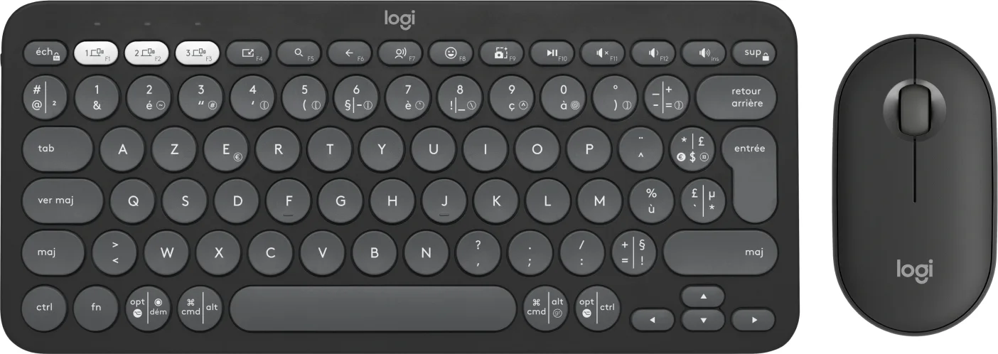 920-012209 Logitech Pebble 2 Combo Black Maroc Ensemble clavier et souris sans fil, Découvrez l'ensemble clavier et souris sans fil Logitech Pebble 2 Combo Black, une solution Bluetooth® ultra-fine et écologique pour une productivité optimale