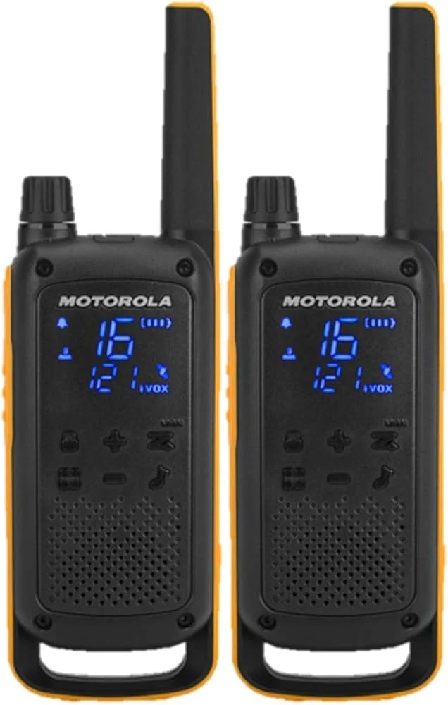 B8P00811YDEMAG Motorola T82 Extreme Maroc Pack de 2 talkies walkies Maroc, Le Motorola T82 Extreme est un produit dit « sans licence », permettant de communiquer gratuitement par le biais de 16 canaux et 121 sous-canaux
