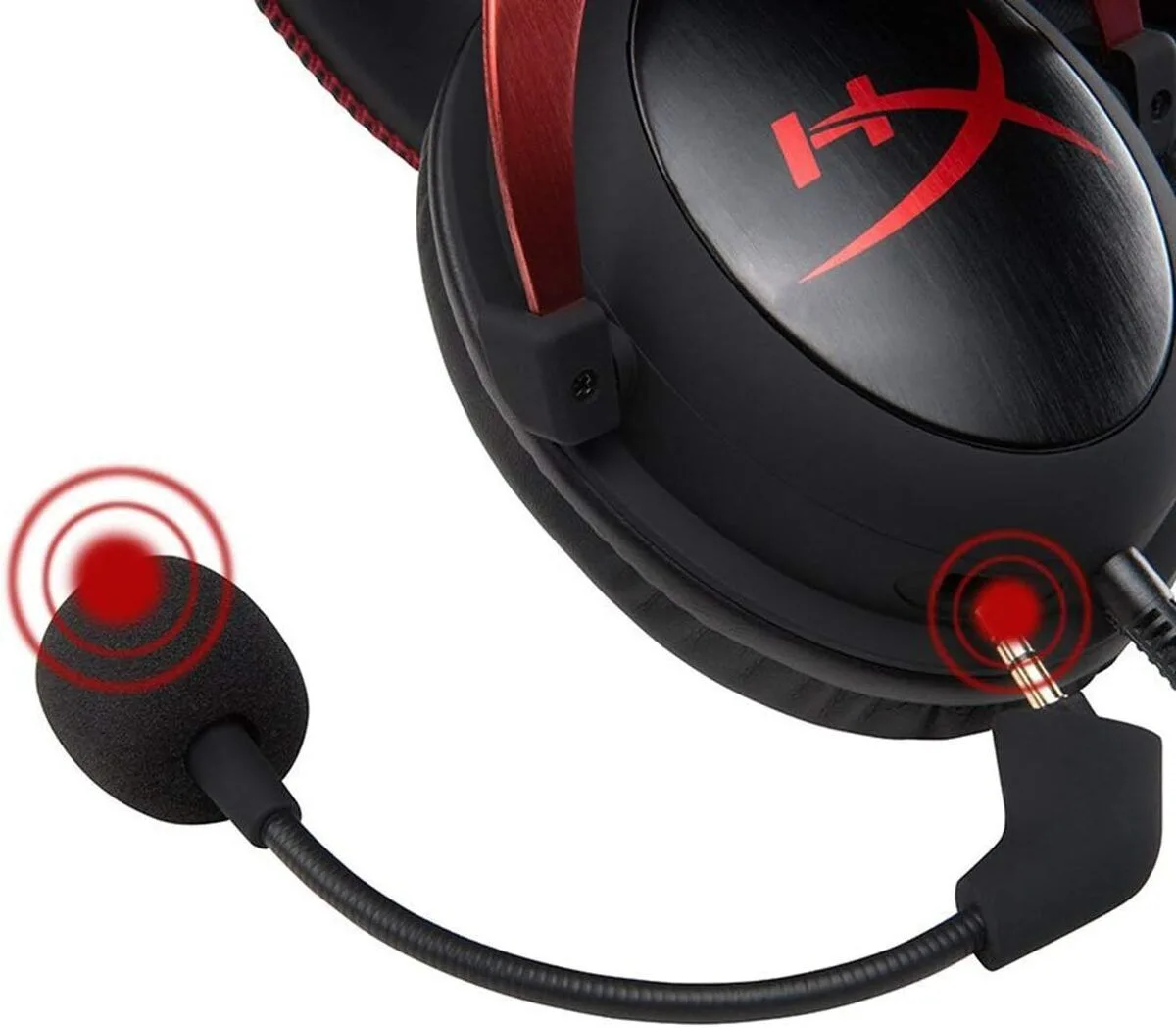 4P5M0AA Maroc HyperX Cloud II Rouge Maroc KHX-HSCP-RD Casque Gaming filaire Maroc, La connexion du boîtier de commande audio active la suppression de bruit, le contrôle automatique de gain et l'annulation d'écho 