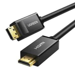 UGREEN 10202 Maroc Câble Displayport Male vers HDMI Male Maroc, Ce câble UGREEN 10202 de 2 mètres prend en charge une résolution 4K@30Hz, idéale pour les expériences de jeu ou de travail immersives. Profitez du mode miroir pour partager votre écran sur TV ou du mode étendu pour augmenter votre surface de travail