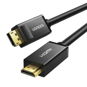 Câble Displayport To HDMI UGREEN 10203 Maroc Câble Displayport Male vers HDMI Male Maroc, Ce câble UGREEN 10203 de 3 mètres prend en charge une résolution 4K@30Hz, idéale pour les expériences de jeu ou de travail immersives