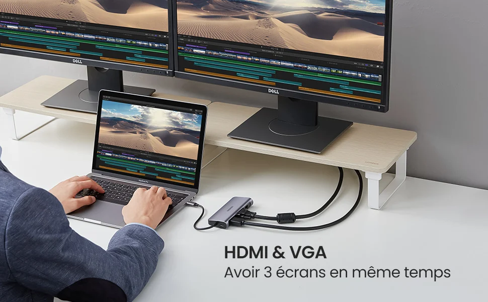 UGREEN 40873 Station d'accueil USB-C 9 en 1 Dock Multi Ports PD 100W (40873) 27 Dock multi ports UGREEN 40873 Maroc Station d'accueil USB-C Maroc, Hub USB C - Démultiplier La Connectique de Votre PC Portable