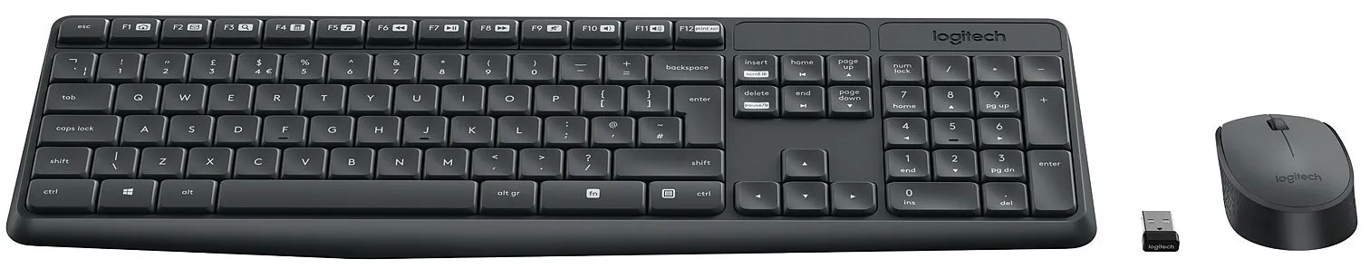 920-007907 Logitech MK235 Maroc Ensemble clavier et souris sans fil Maroc, Toutes les touches dont vous avez besoin, avec un clavier de taille standard, un pavé numérique et 15 touches de raccourci faciles d'accès qui facilitent la navigation et la saisie de données 