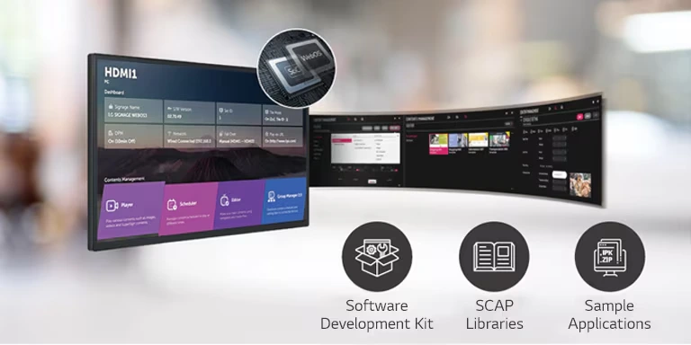 LG 32SM5J-B Maroc Écran d'affichage commercial 32 1080p Maroc, Le webOS 6.0, dont le SoC et le moteur web ont été mis à niveau, est disponible sur la série SM5J pour une exécution fluide de plusieurs tâches 