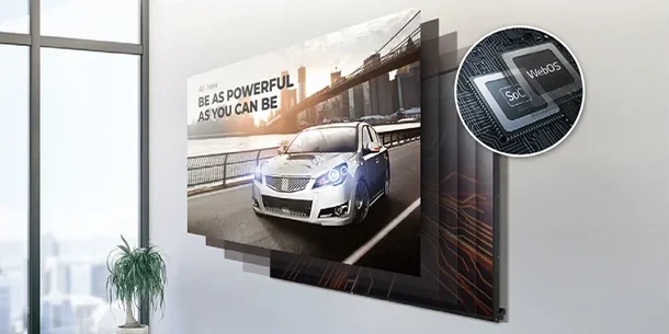 LG 49VL5PJ-H Maroc Écran mural vidéo LG Écran mur d’images 49 Maroc, Grâce à son SoC intégré et à sa plateforme d'affichage intelligent webOS, le LG 49VL5PJ peut exécuter plusieurs tâches à la fois tout en offrant une lecture fluide du contenu sans avoir besoin d'un lecteur multimédia.