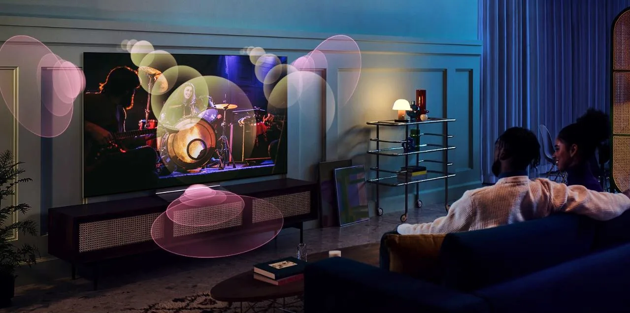 LG OLED55A26LA Maroc Téléviseur LG 55 OLED A2 Maroc Smart TV 4K UHD Maroc, Le processeur α7 Gen 5 AI virtualise une source audio 2 canaux en un son immersif 5.1.2. Vivez l’action et le chaos autour de vous en vous aventurant au cœur de l'action