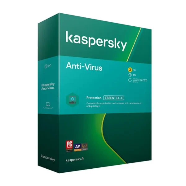 KL11718BCFS-20FFPMAG Maroc KASPERSKY Maroc Licence Antivirus Maroc KASPERSKY Antivirus 3 postes 1 an Maroc,  KASPERSKY Antivirus 2020 3 postes 1 an Il est facile à utiliser et fonctionne parfaitement en arrière-plan pour assurer la sécurité de votre PC. Bloque les virus et les logiciels malveillants en temps réel. Empêche les pirates de prendre le contrôle de votre PC à distance. Aide à maintenir votre machine en fonctionnement rapide et fluide.