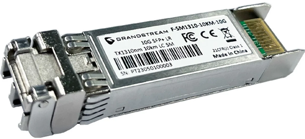 Grandstream F-SM1310-10KM-10G Maroc Émetteur-récepteur SFP+ Maroc SFP+ monomode LC duplex module SFP+ 10 Gbps Maroc module SFP+ Grandstream Maroc, Le module fibre SFP+ monomode Grandstream F-SM1310-10KM-10G offre une connectivité hautes performances spécialement conçue pour les situations de réseau exigeantes. Avec une longueur d'onde nominale de 1 310 nm et un débit de données remarquable de 10 Gbit/s SFP+ 